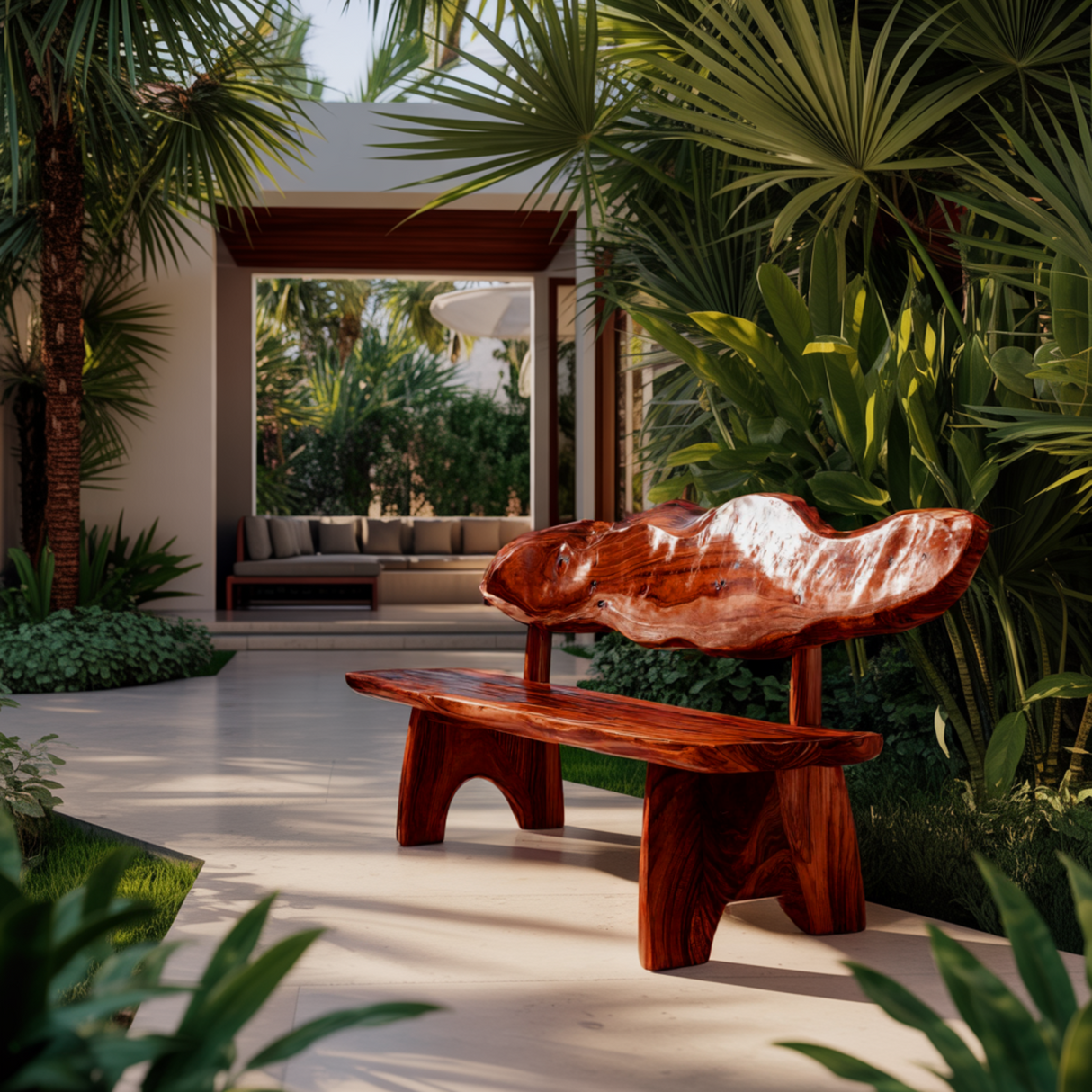 Crestwave Live Edge Solid Wood Outdoor Bench - Timberustic Bench