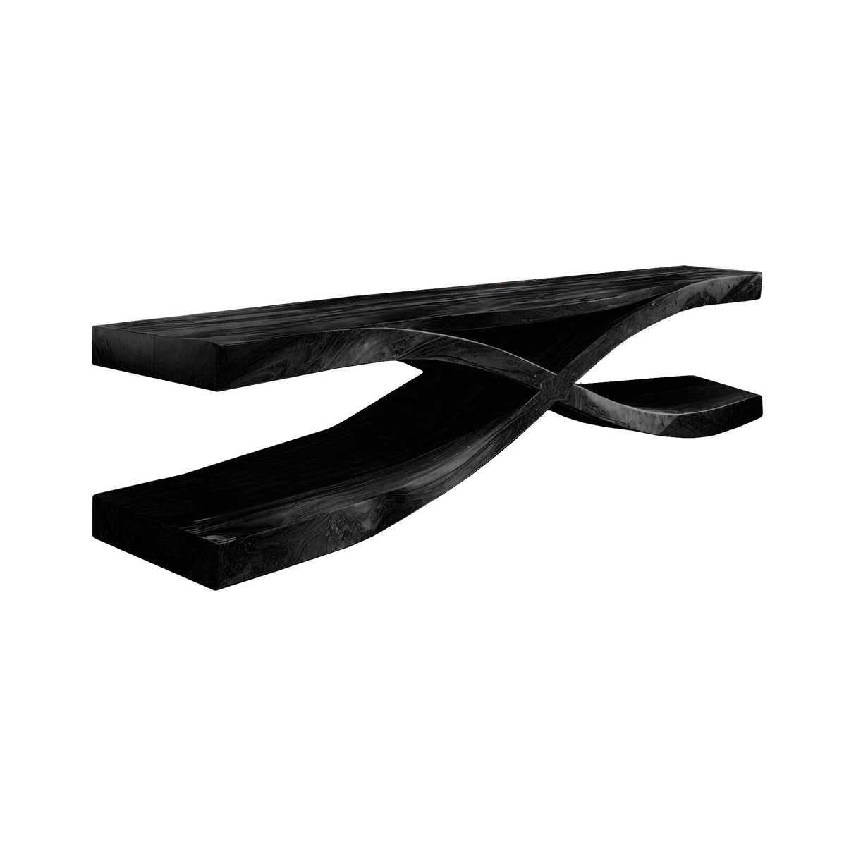 Crosswave Sculpted Solid Wood TV Console Black - Timberustic TV Console