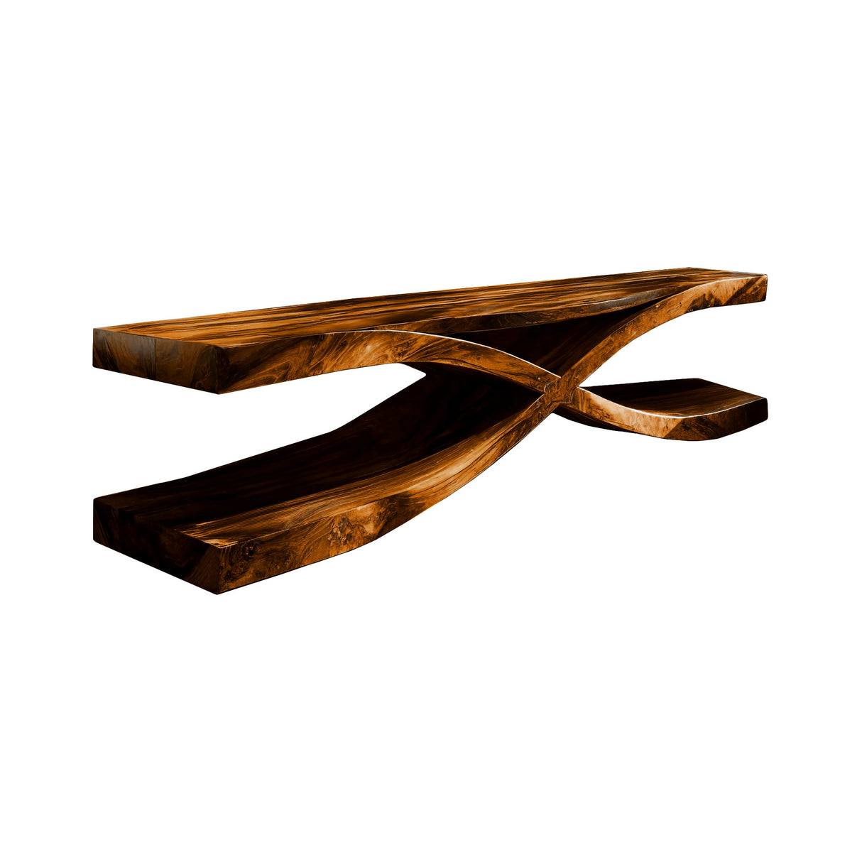 Crosswave Sculpted Solid Wood TV Console Brown - Timberustic TV Console