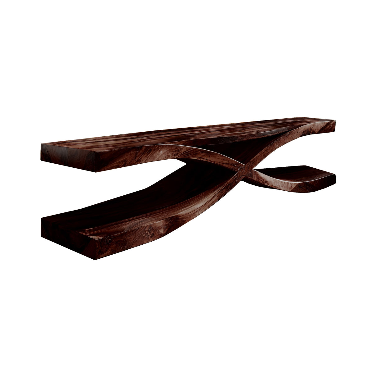 Crosswave Sculpted Solid Wood TV Console Dark Walnut - Timberustic TV Console