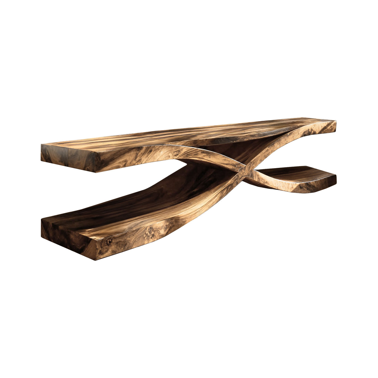 Crosswave Sculpted Solid Wood TV Console