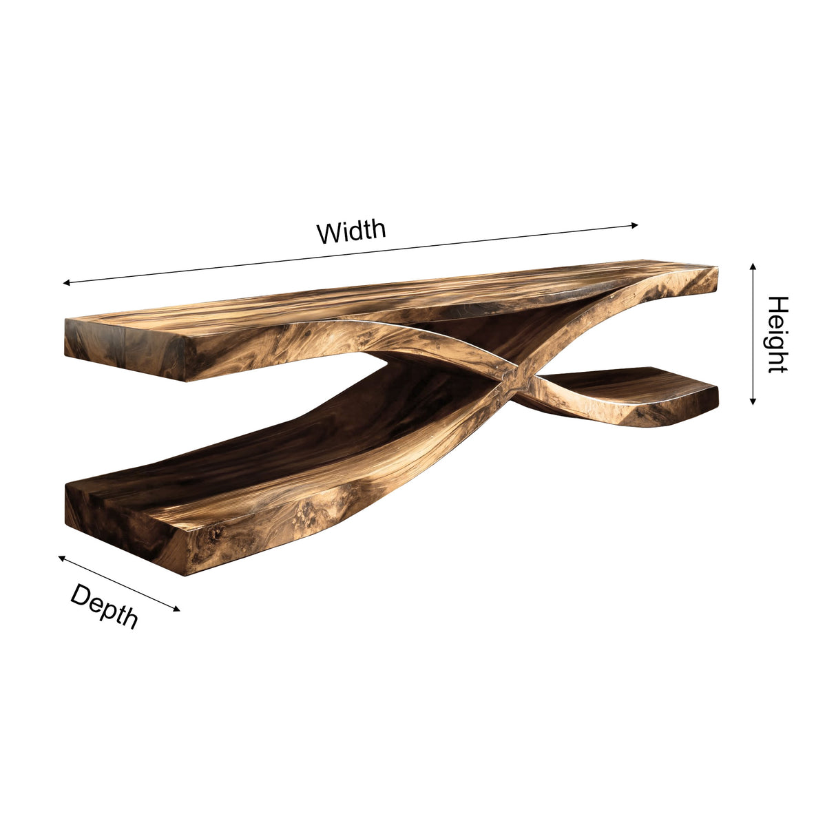 Crosswave Sculpted Solid Wood TV Console