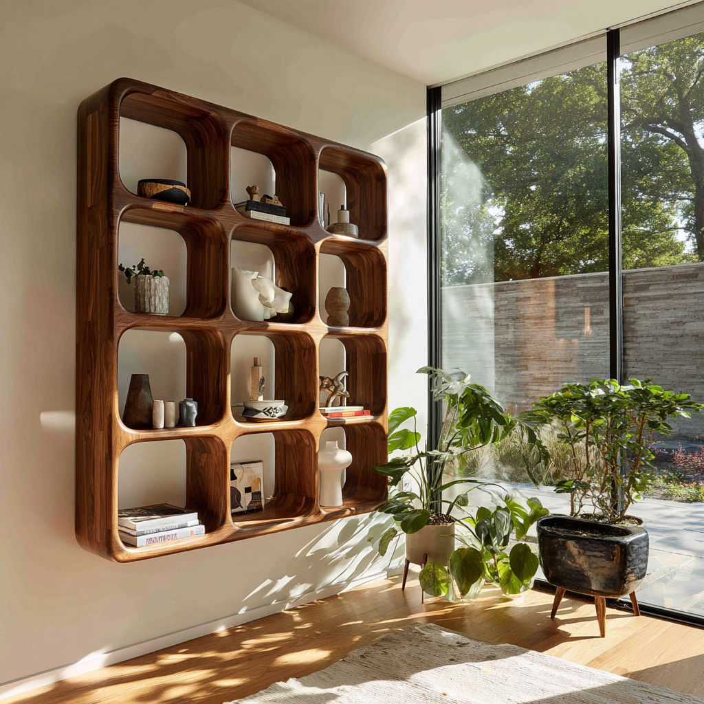 Cubora Solid Wood Handcrafted Floating Bookshelf - Timberustic Floating Bookshelf