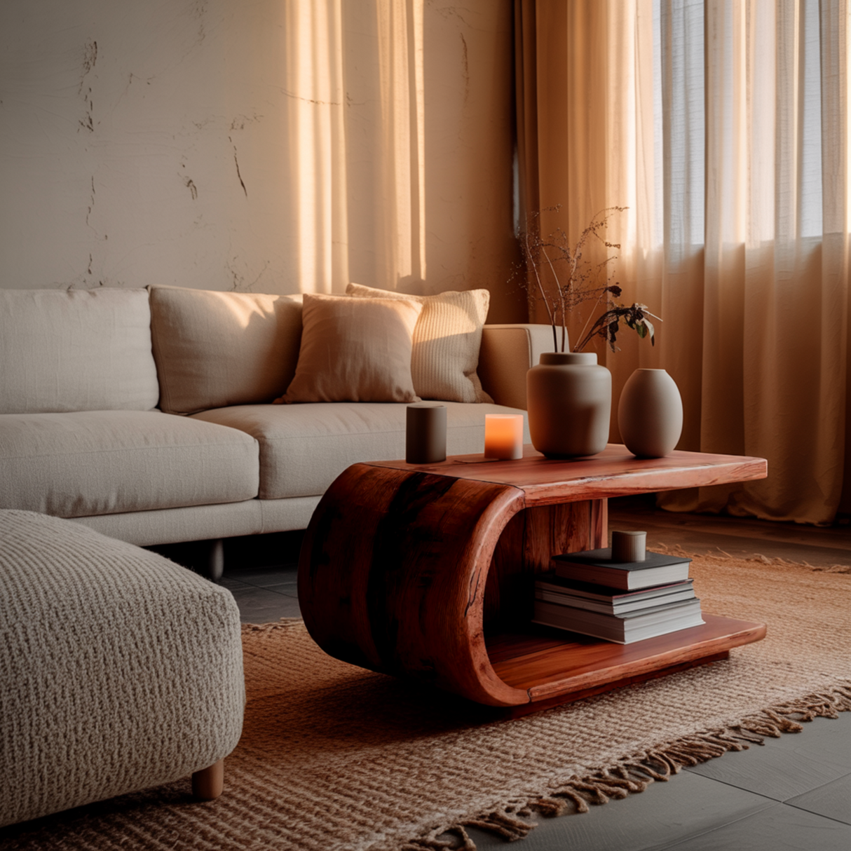 Curvalo Solid Wood Coffee Table - Timberustic Coffee Table