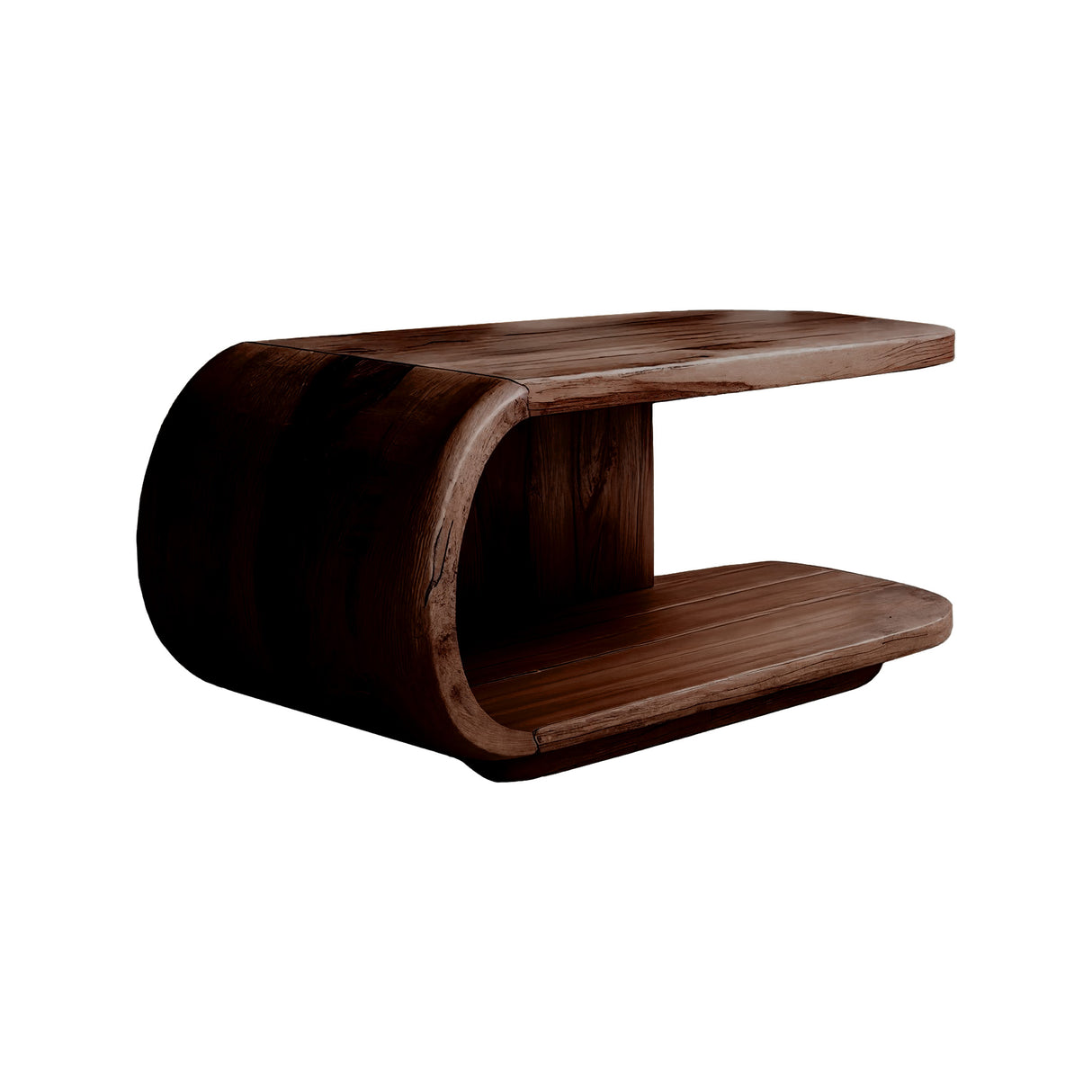 Curvalo Solid Wood Coffee Table Dark Walnut - Timberustic Coffee Table