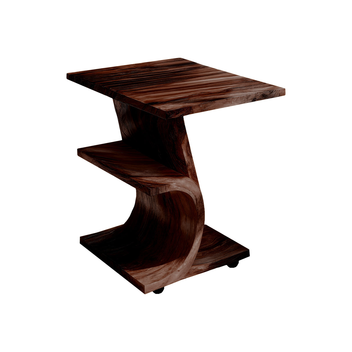 Curvecrest Solid Wood Side Table