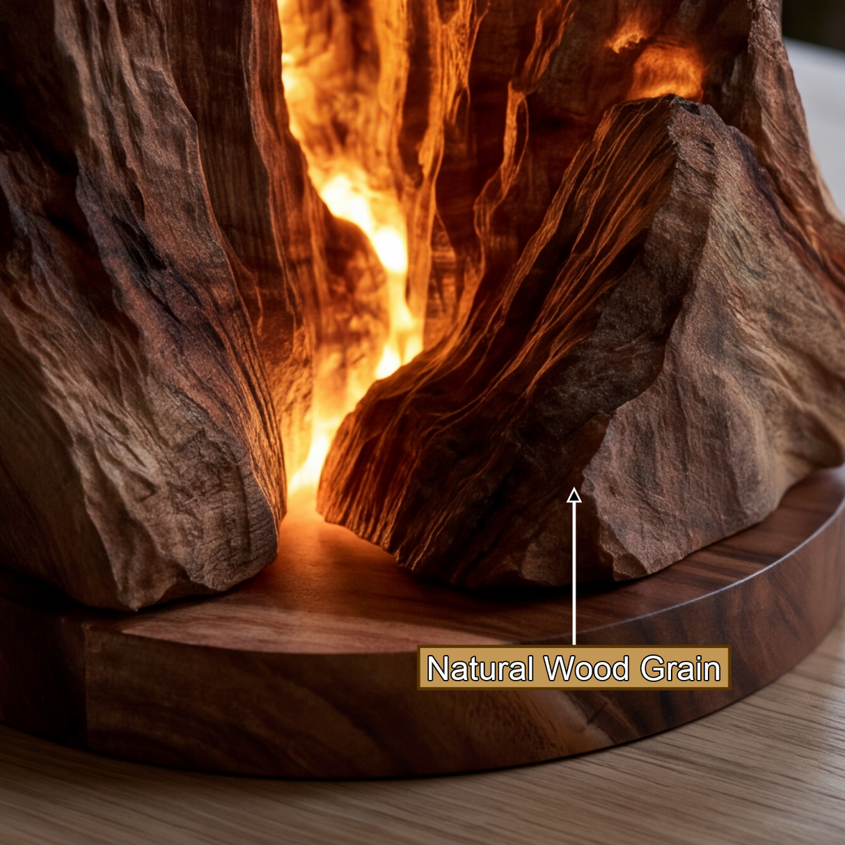 Draemor Sculpted Solid Wood Mountain Table Lamp SPA902589