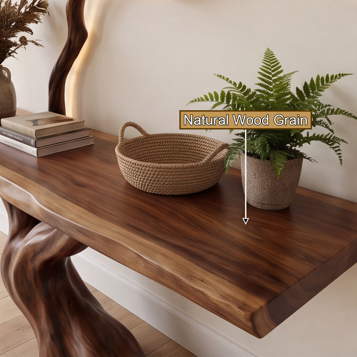 Draevanor Sculpted Solid Wood Console Table SPA293342