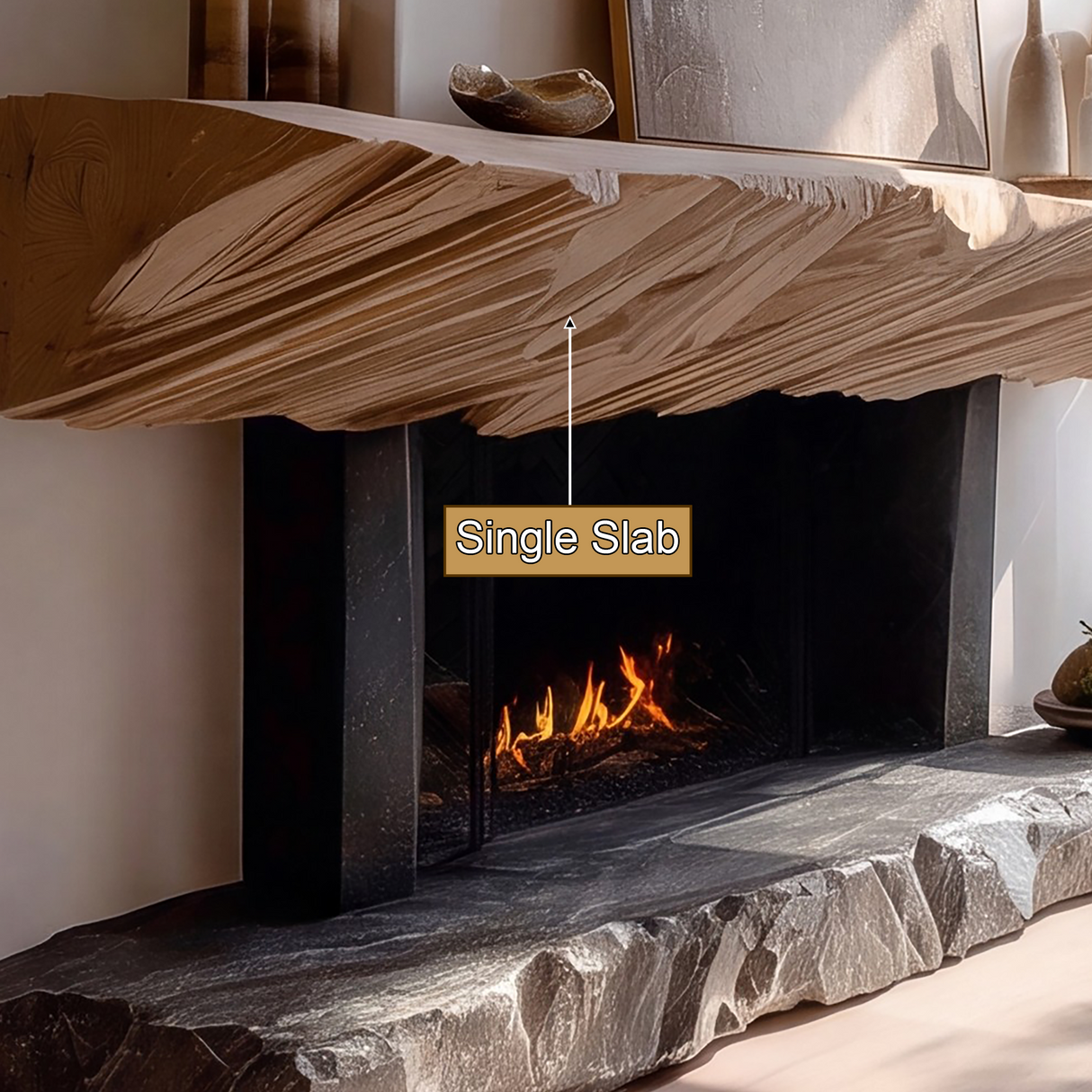 Draevik Handcrafted Fireplace Mantel Shelf SPA354089