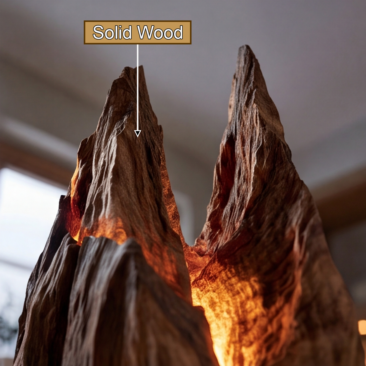 Drakoran Sculpted Solid Wood Mountain Table Lamp