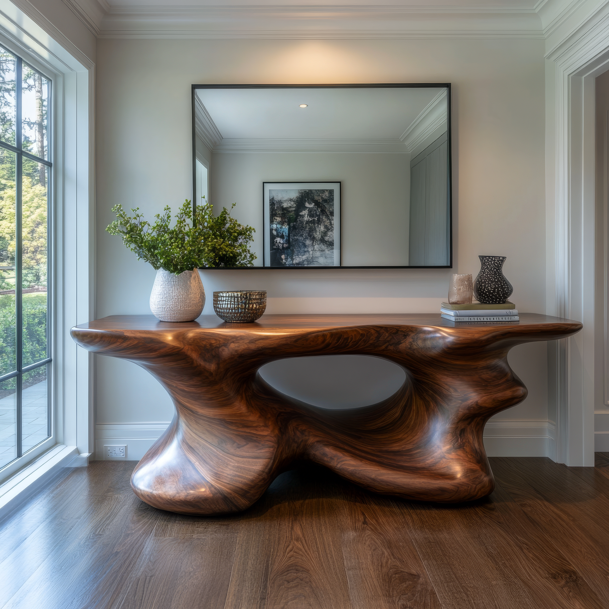Dralyth Sculpted Solid Wood Console Table - Timberustic Console Table