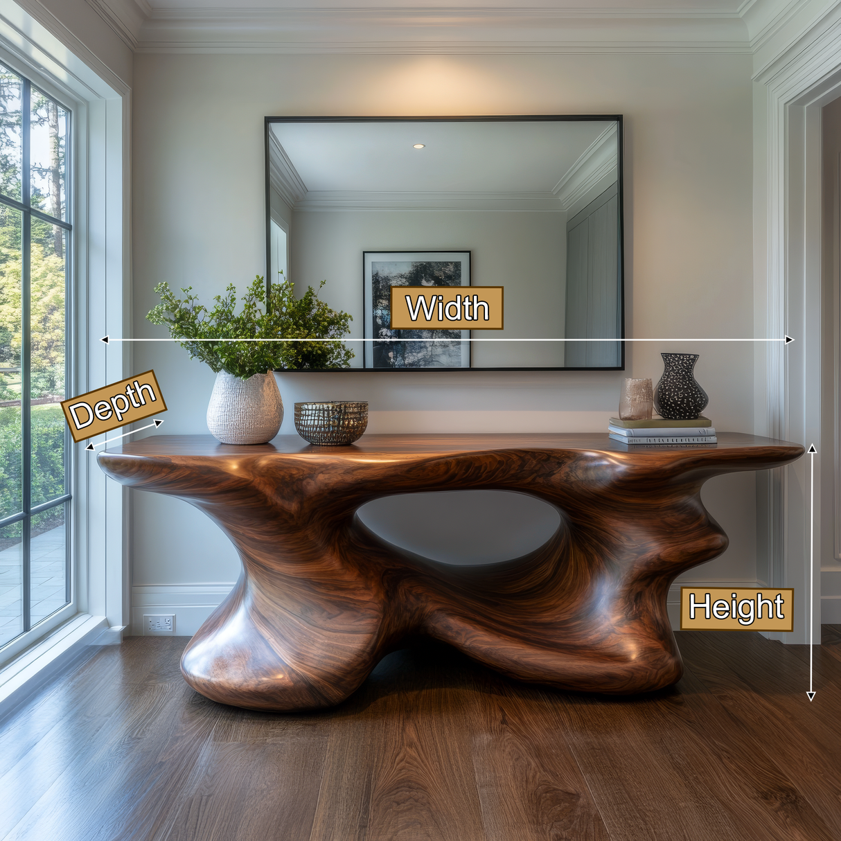 Dralyth Sculpted Solid Wood Console Table - Timberustic Console Table