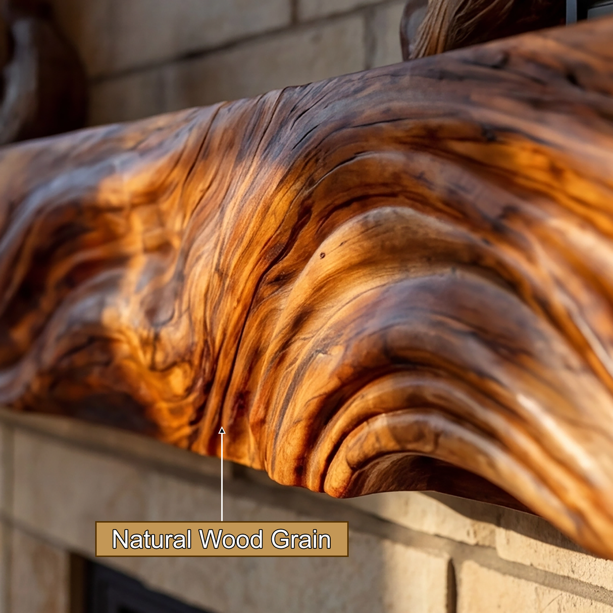 Dravaryn Handcrafted Solid Wood Fireplace Mantel Shelf - Timberustic Fireplace Mantel Shelf