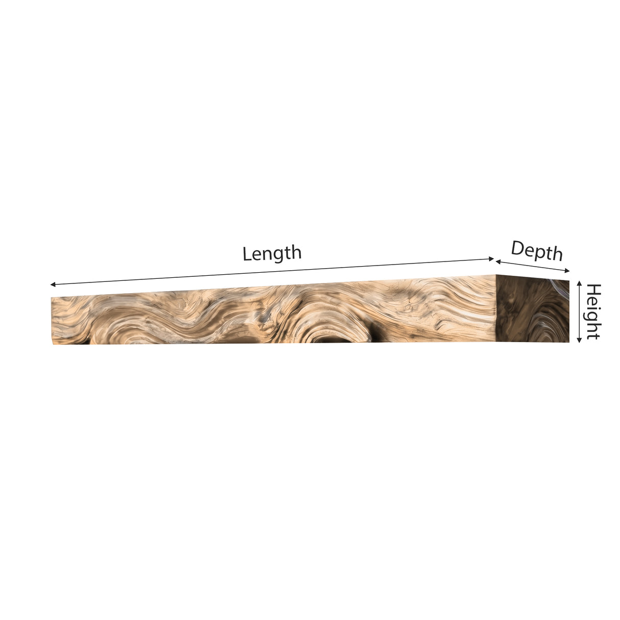 Dravaryn Handcrafted Solid Wood Fireplace Mantel Shelf - Timberustic Fireplace Mantel Shelf