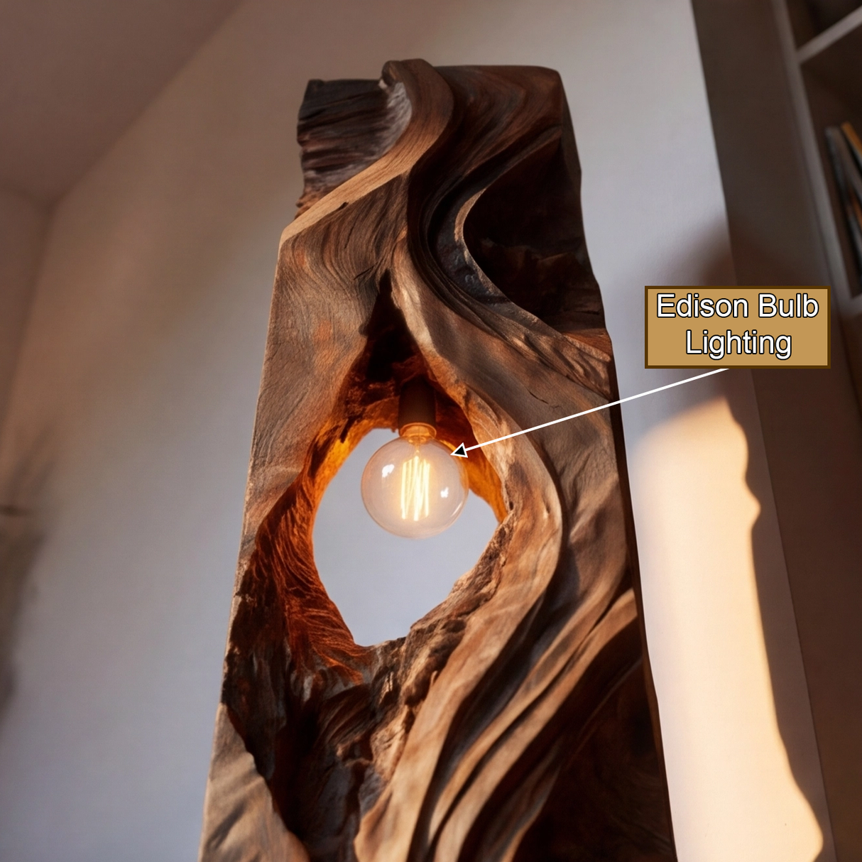 Dravaryn Sculpted Solid Wood Floor Lamp - Timberustic Floor Lamp