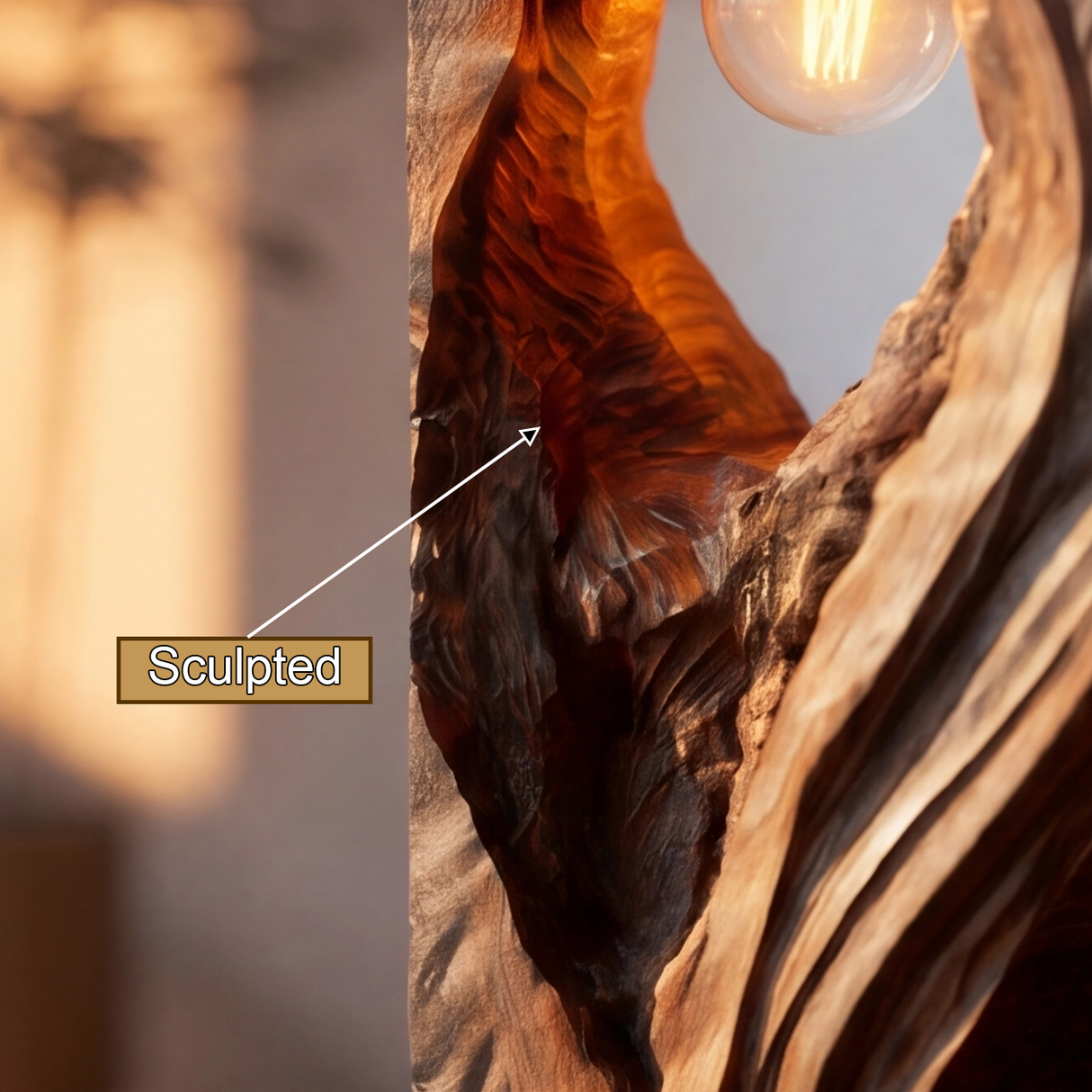 Dravaryn Sculpted Solid Wood Floor Lamp - Timberustic Floor Lamp