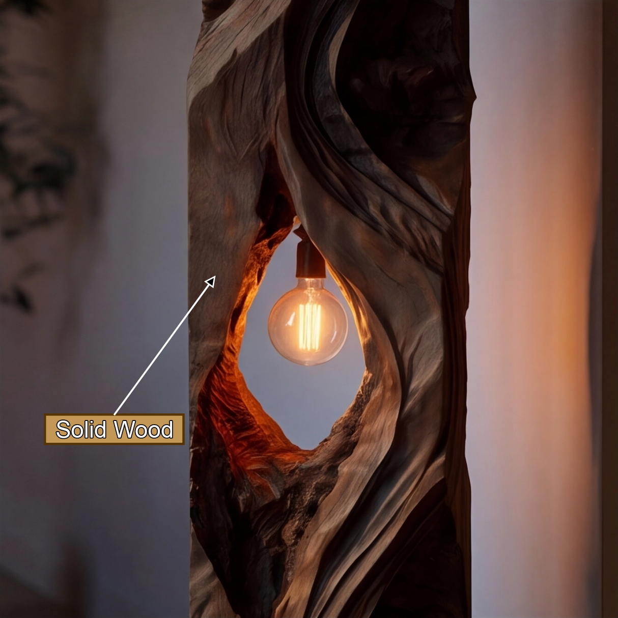 Dravaryn Sculpted Solid Wood Floor Lamp - Timberustic Floor Lamp
