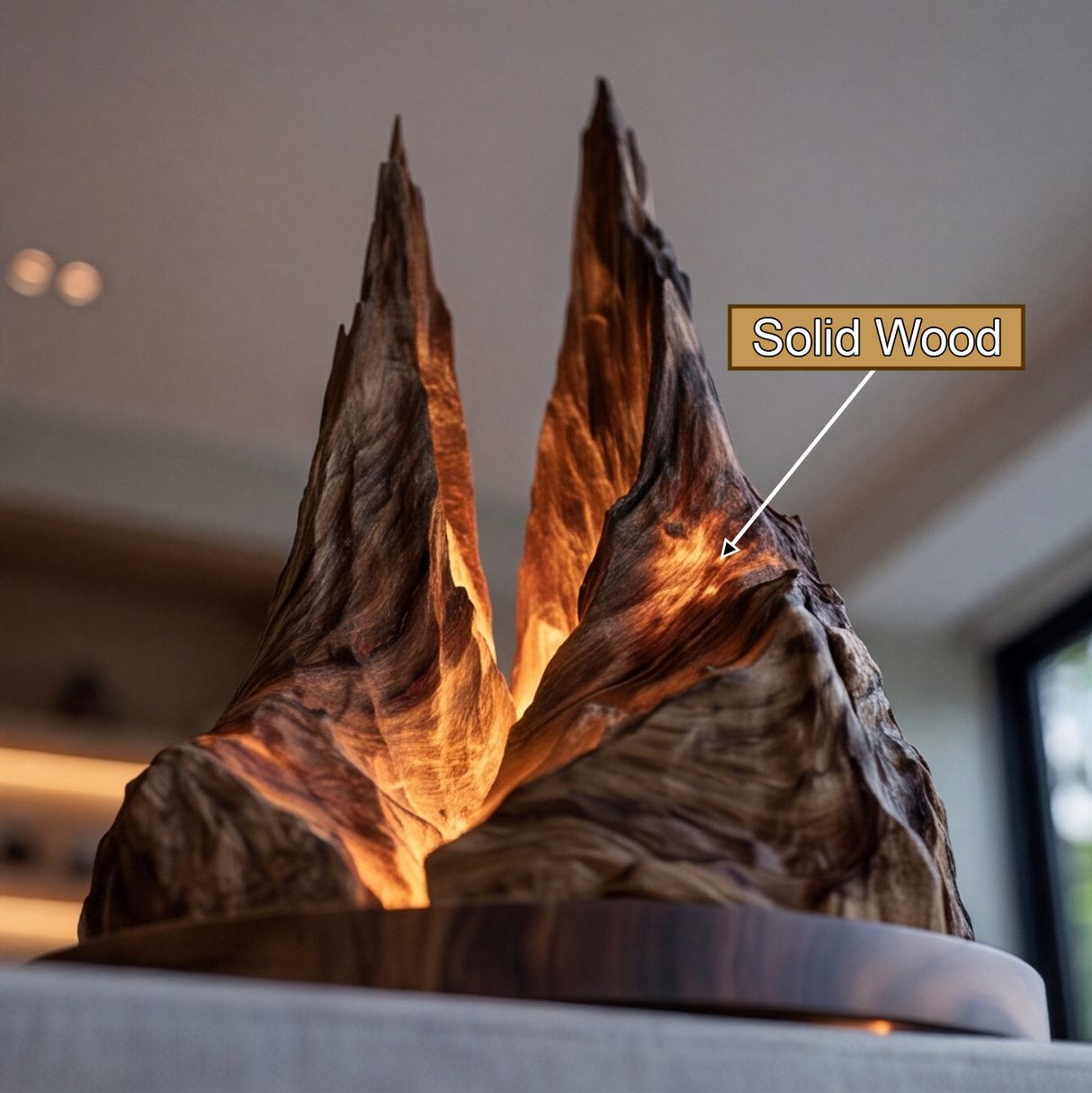 Dravaryn Sculpted Solid Wood Mountain Table Lamp SPA394574