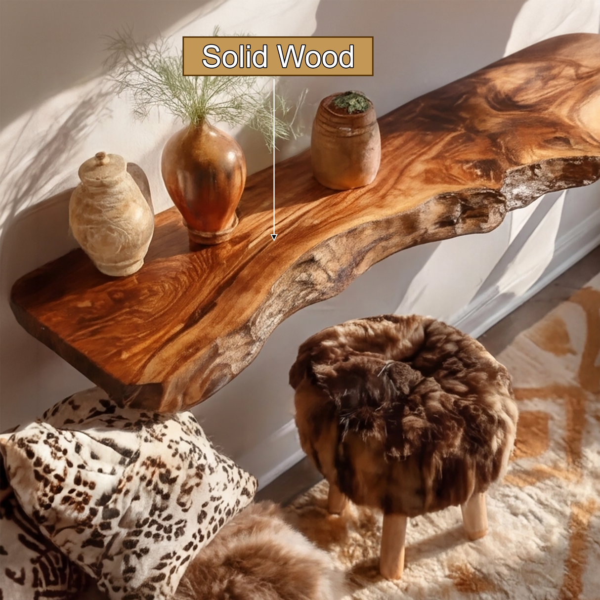 Dravik Live Edge Solid Wood Floating Shelf SPA300692 - Timberustic Floating Shelf