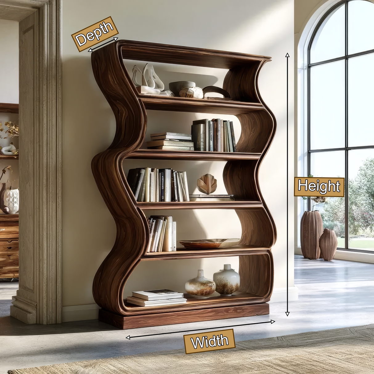 Dravion Handcrafted Solid Wood Bookshelf