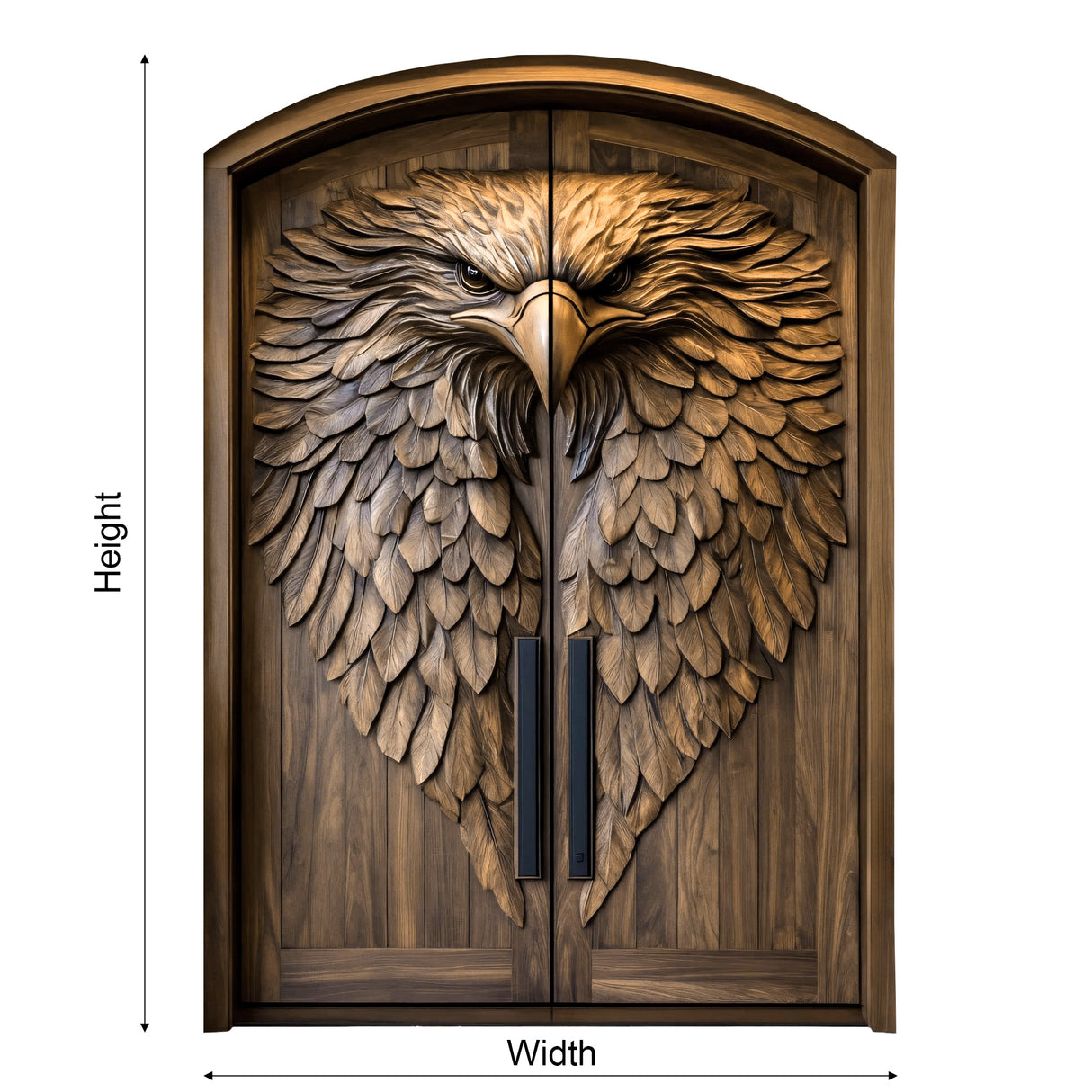 Dravion Sculpted Solid Wood Arched Double Doors - Timberustic Door