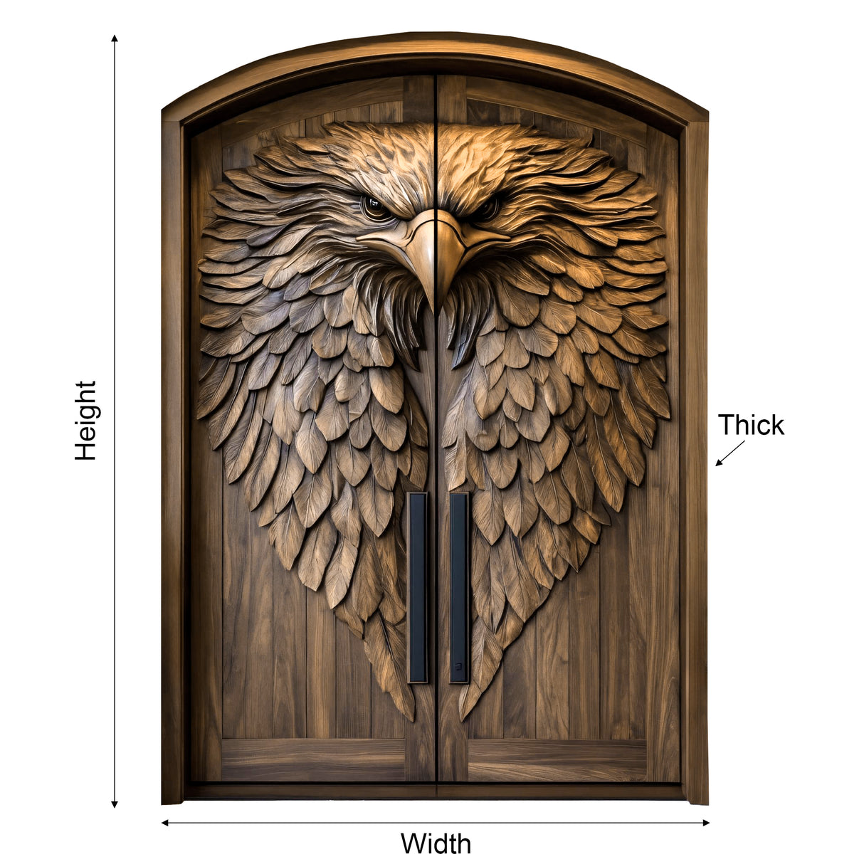 Dravion Sculpted Solid Wood Arched Double Doors - Timberustic Door
