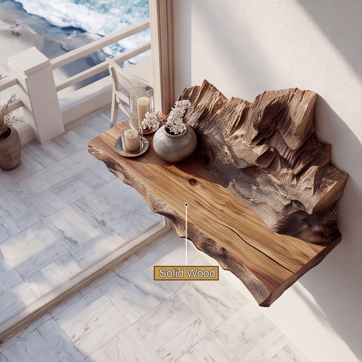 Dravok Handcrafted Solid Wood Mountain Floating Shelf - Timberustic Floating Shelf