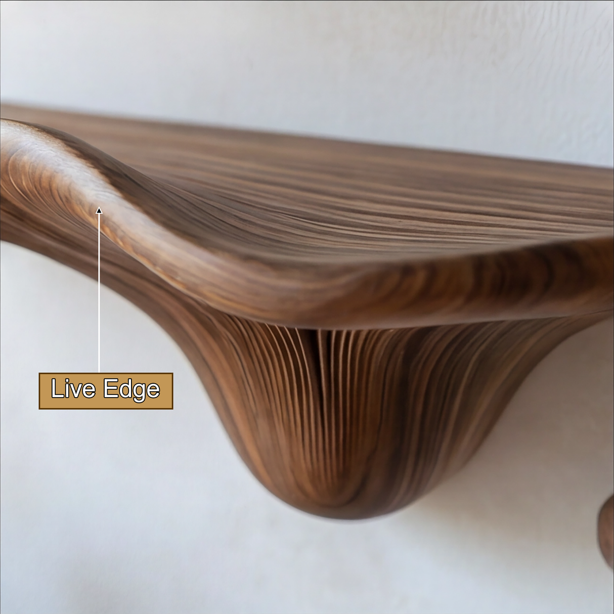 Dravorin Solid Wood Sculpted Mushroom Floating Shelf SPA122266 - Timberustic Floating Shelf