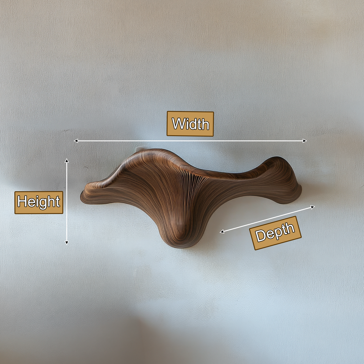 Dravorin Solid Wood Sculpted Mushroom Floating Shelf SPA122266 - Timberustic Floating Shelf