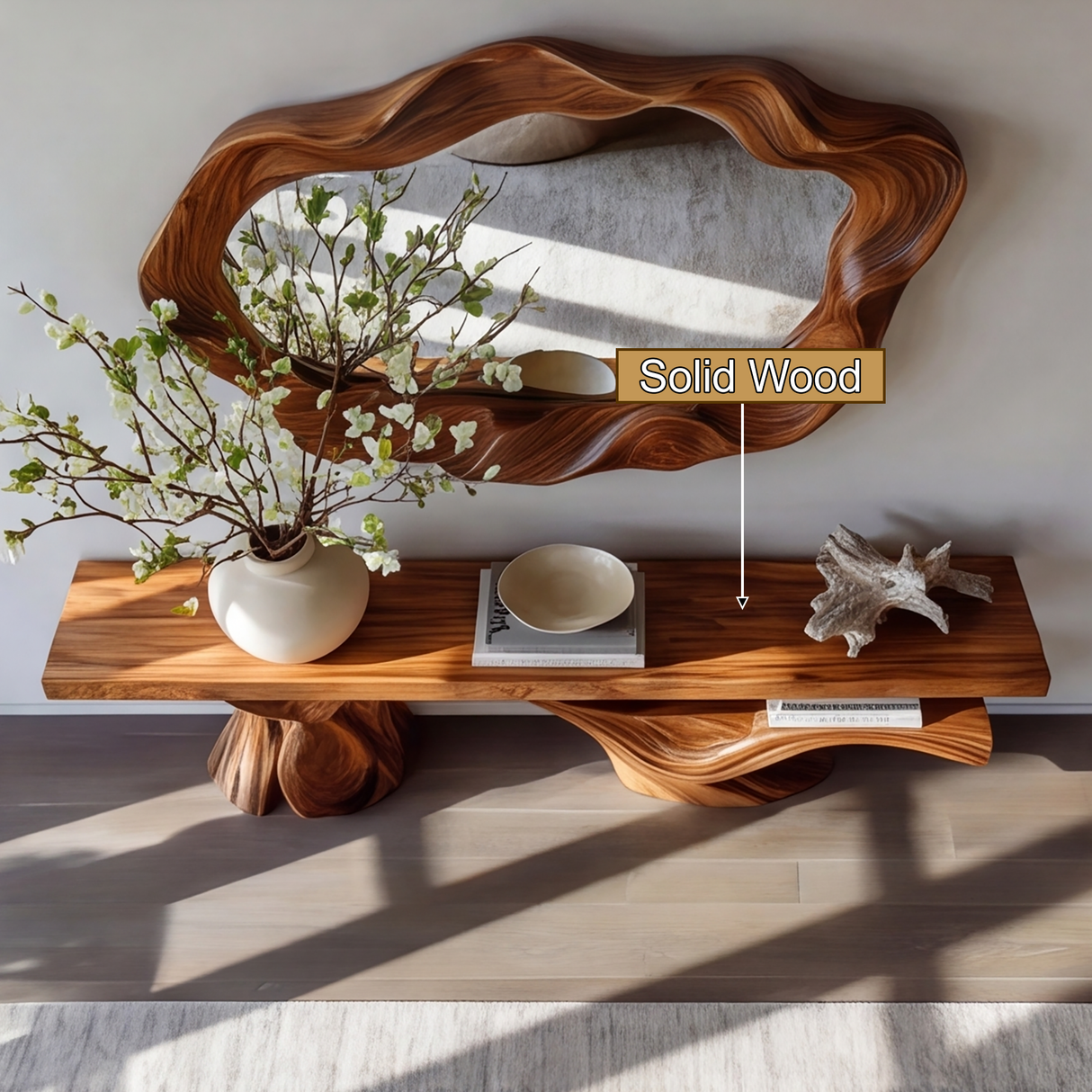 Arboryn Sculpted Solid Wood Console Table - Timberustic Console Table