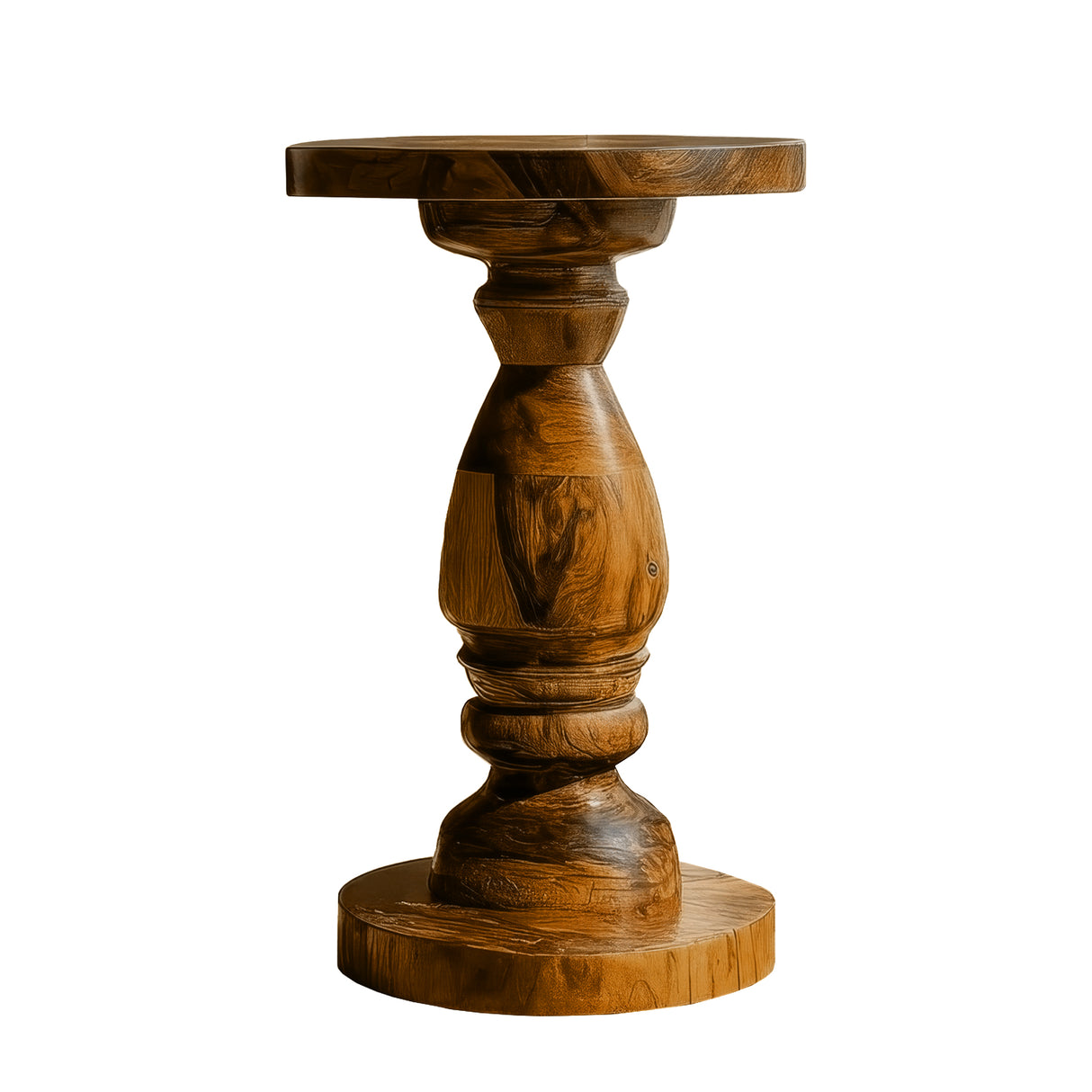 Drevonar Handcrafted Solid Wood Pedestal Stand Brown - Timberustic Pedestal Stand
