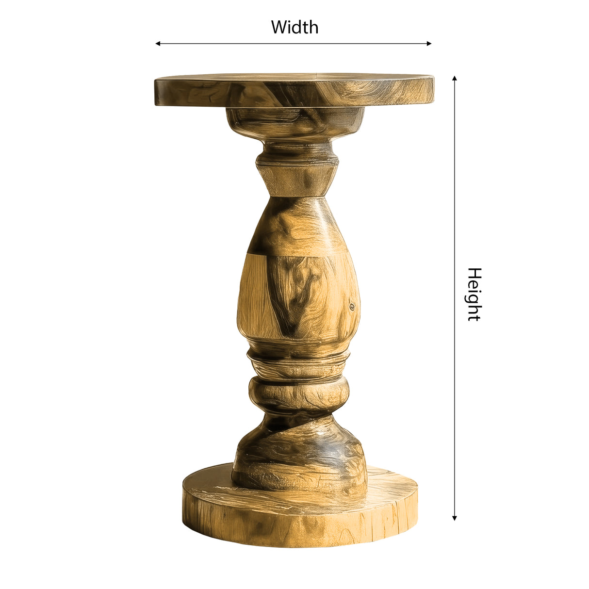 Drevonar Handcrafted Solid Wood Pedestal Stand - Timberustic Pedestal Stand