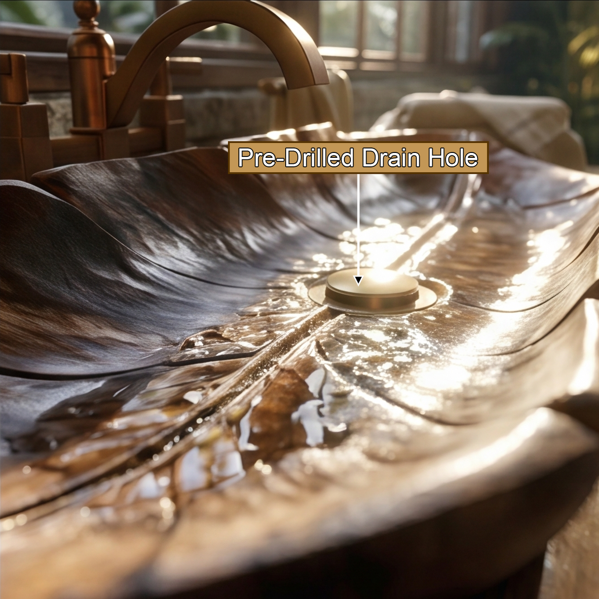 Driftara Handcrafted Solid Wood Leaf Vessel Sink - Timberustic Vessel Sinks