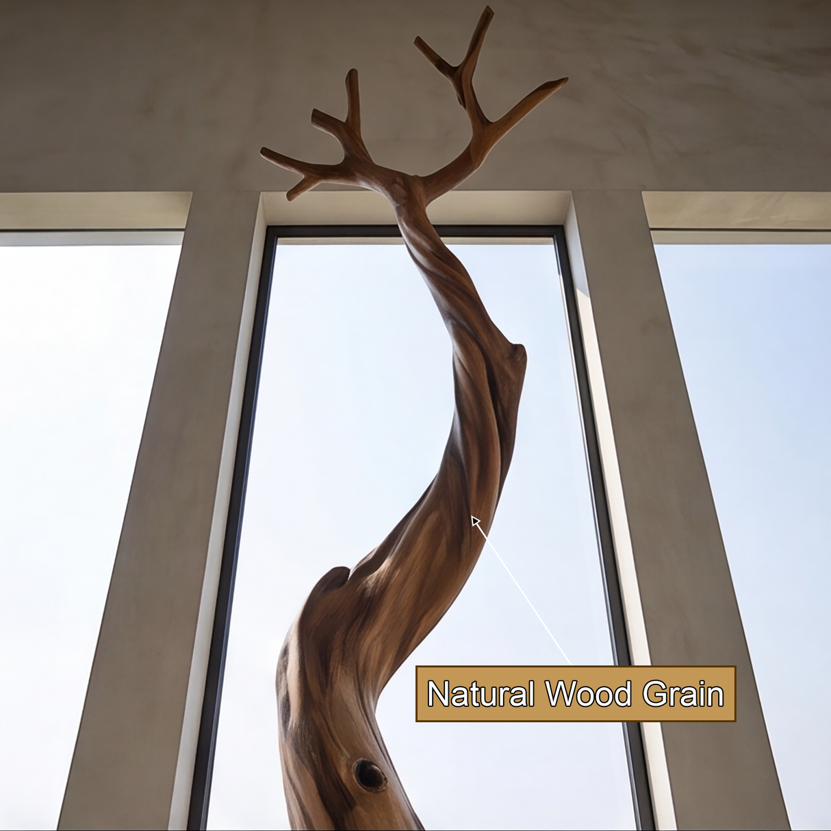 Driftbark Handcrafted Sculpted Solid Wood Tree Coat Rack