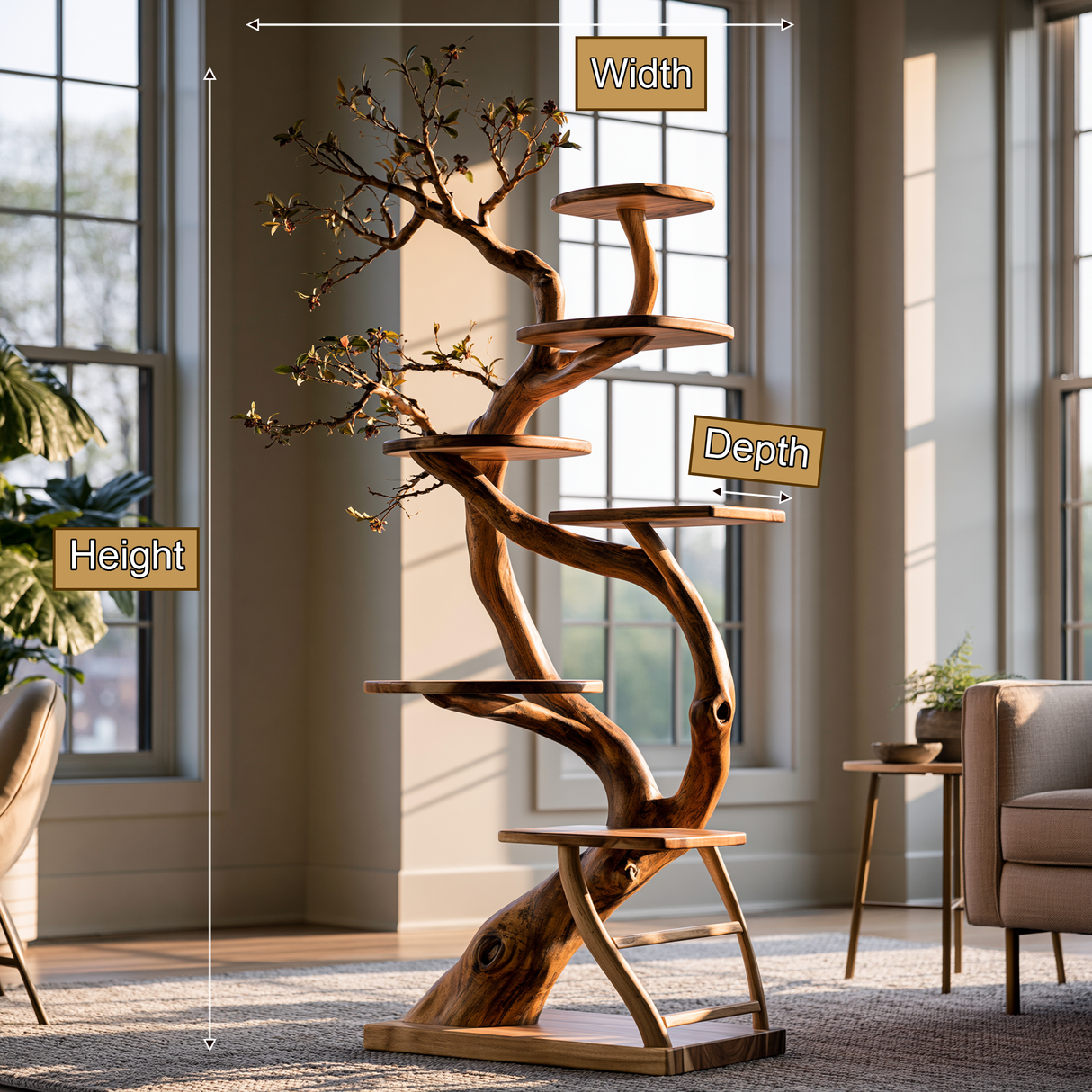 Driftbloom Handcrafted Tree Branch Parrot Stand SPA829375 - Timberustic Tree Branch Parrot Stand