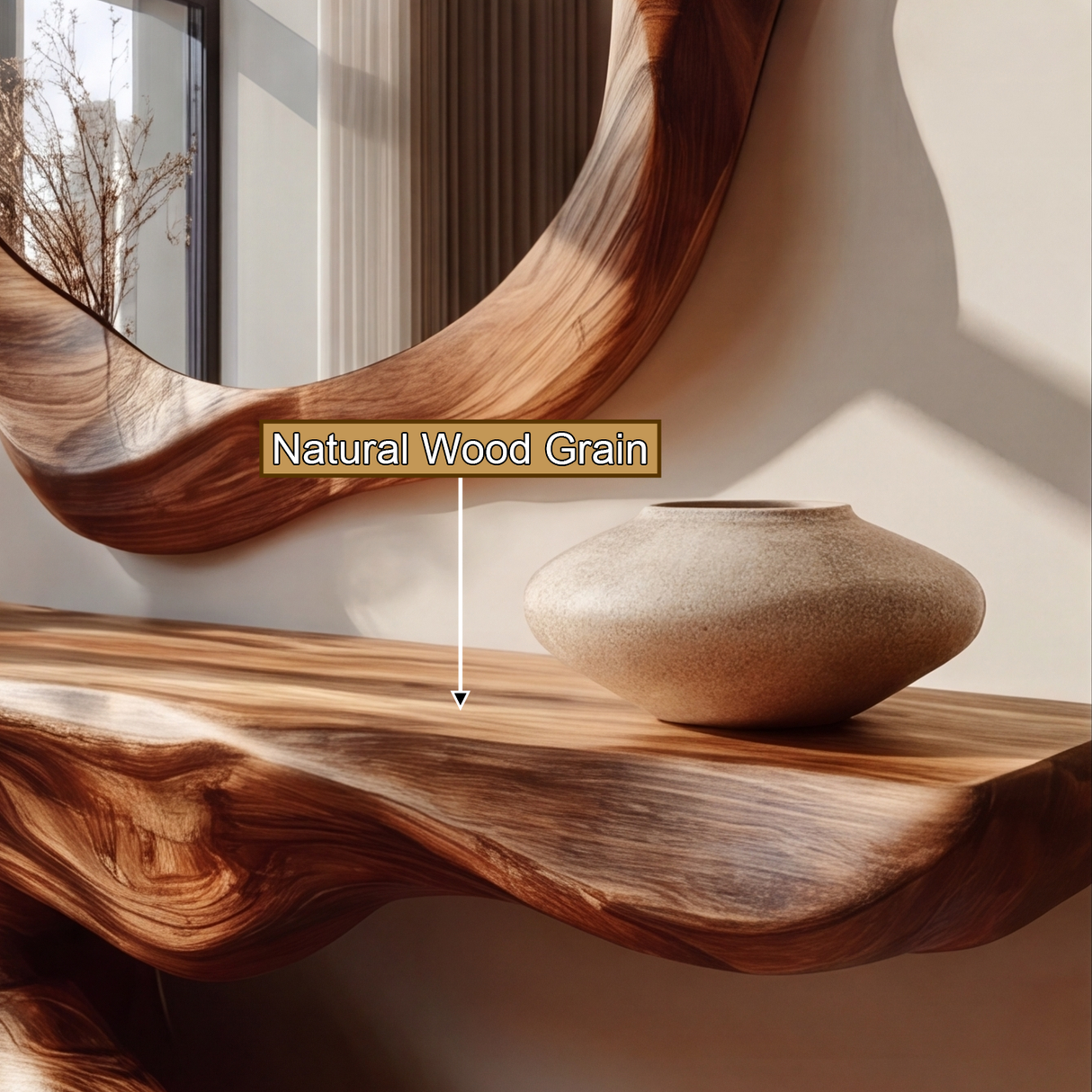 Driftmoor Sculpted Solid Wood Console Table