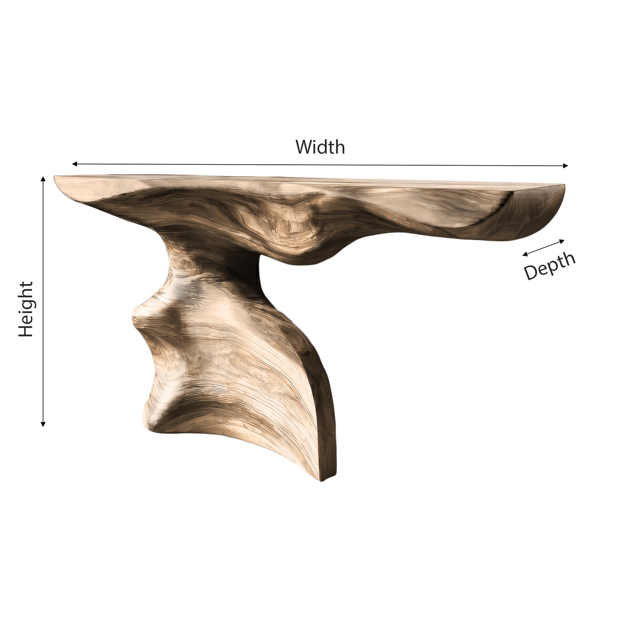 Driftmoor Sculpted Solid Wood Console Table