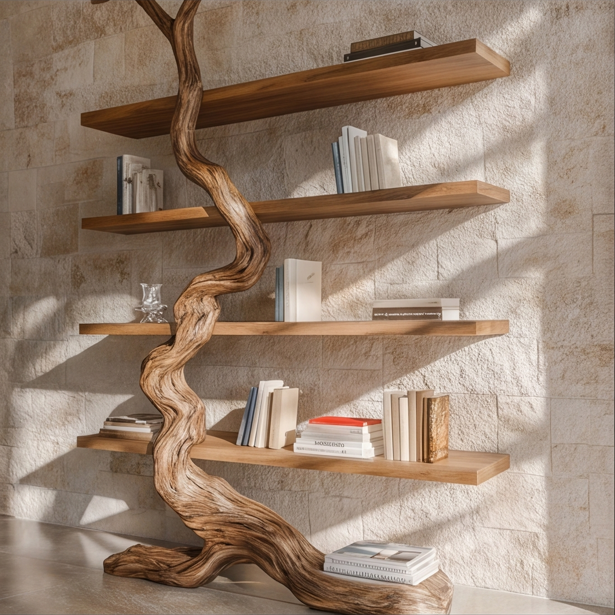 Driftroot Handcrafted Solid Wood Tree Bookshelf - Timberustic Tree Bookshelf