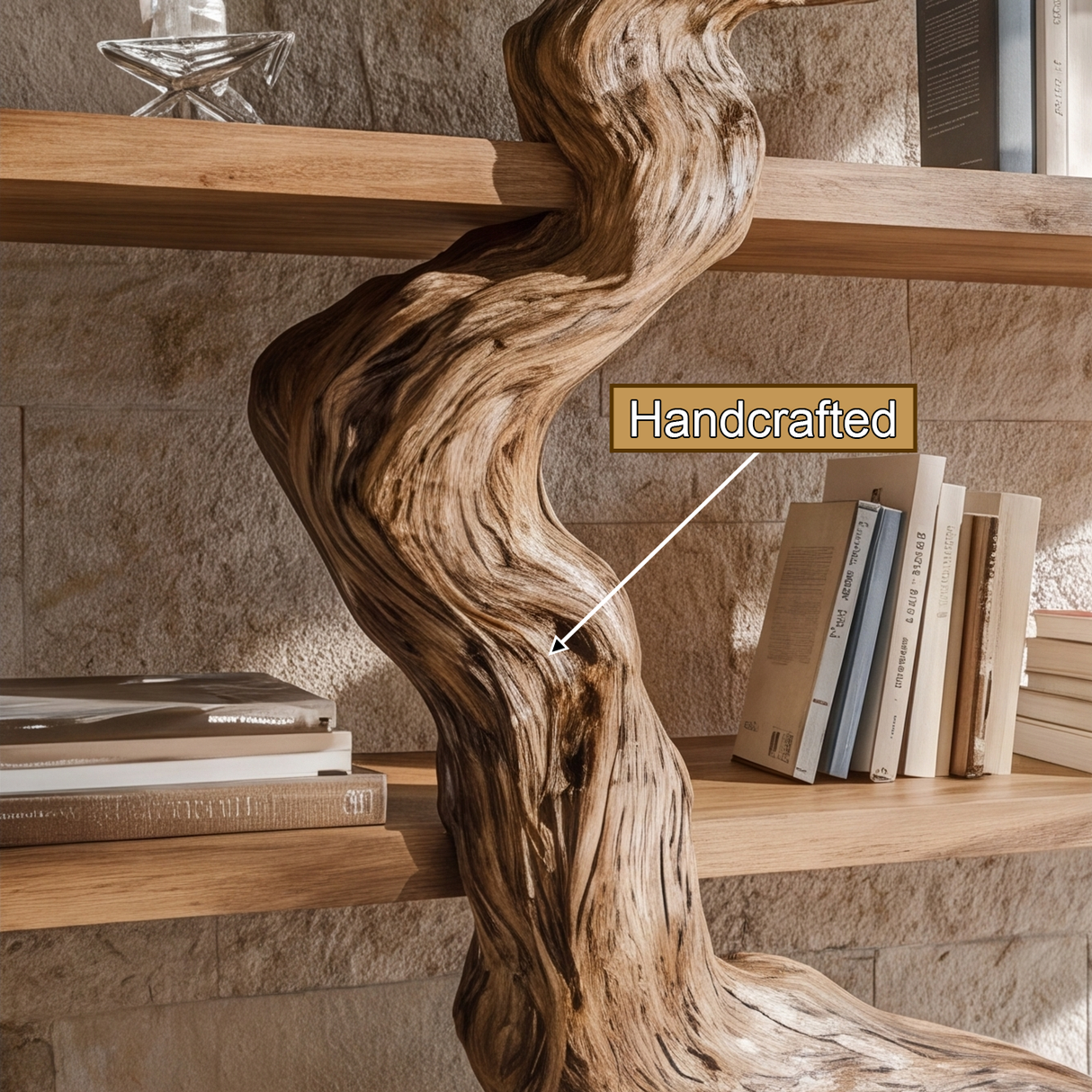 Driftroot Handcrafted Solid Wood Tree Bookshelf - Timberustic Tree Bookshelf