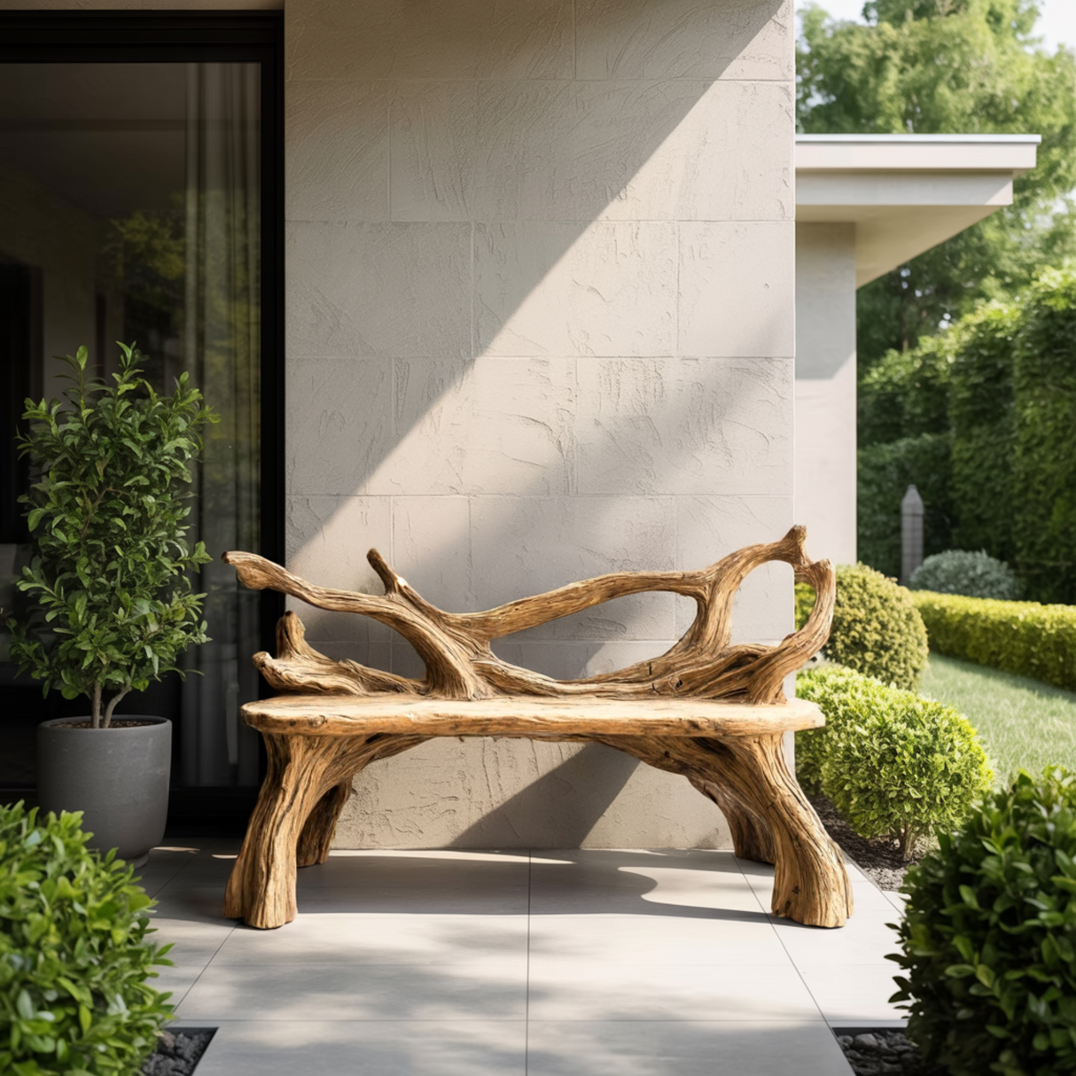 Driftwood Grove Handcrafted Live Edge Outdoor Bench - Timberustic Bench