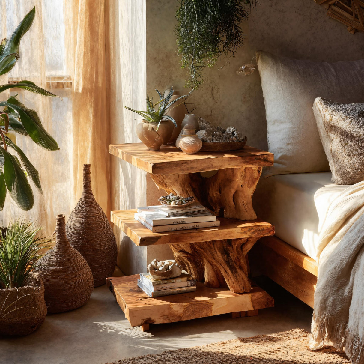 Earthgrain Live Edge Bedside Table