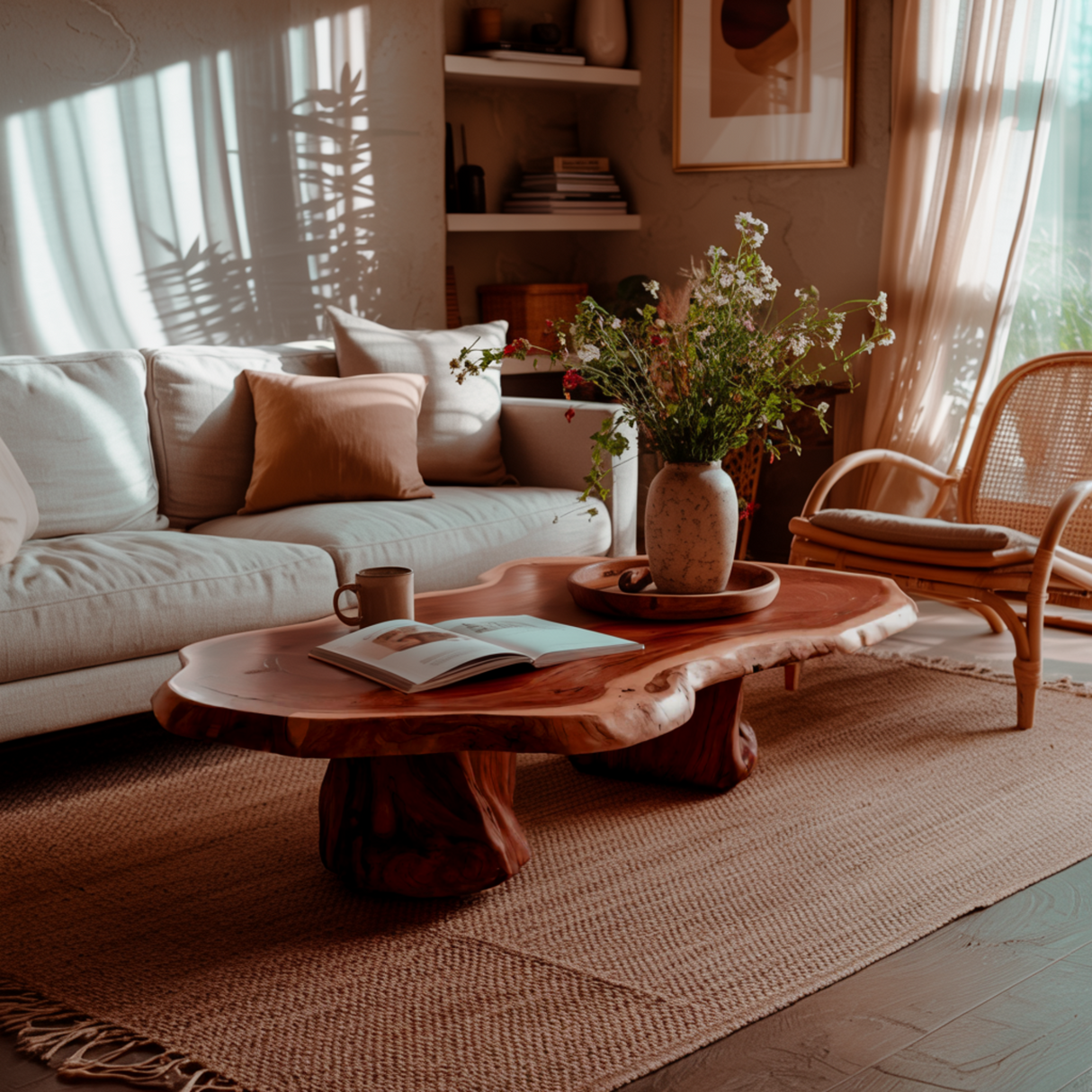Earthgrain Live Edge Solid Wood Coffee Table - Timberustic Coffee Table