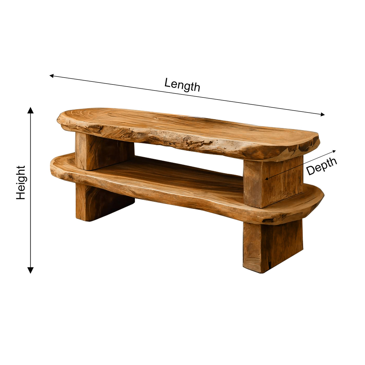 Earthline Live Edge Solid Wood Shoe Rack - Timberustic Shoe Rack