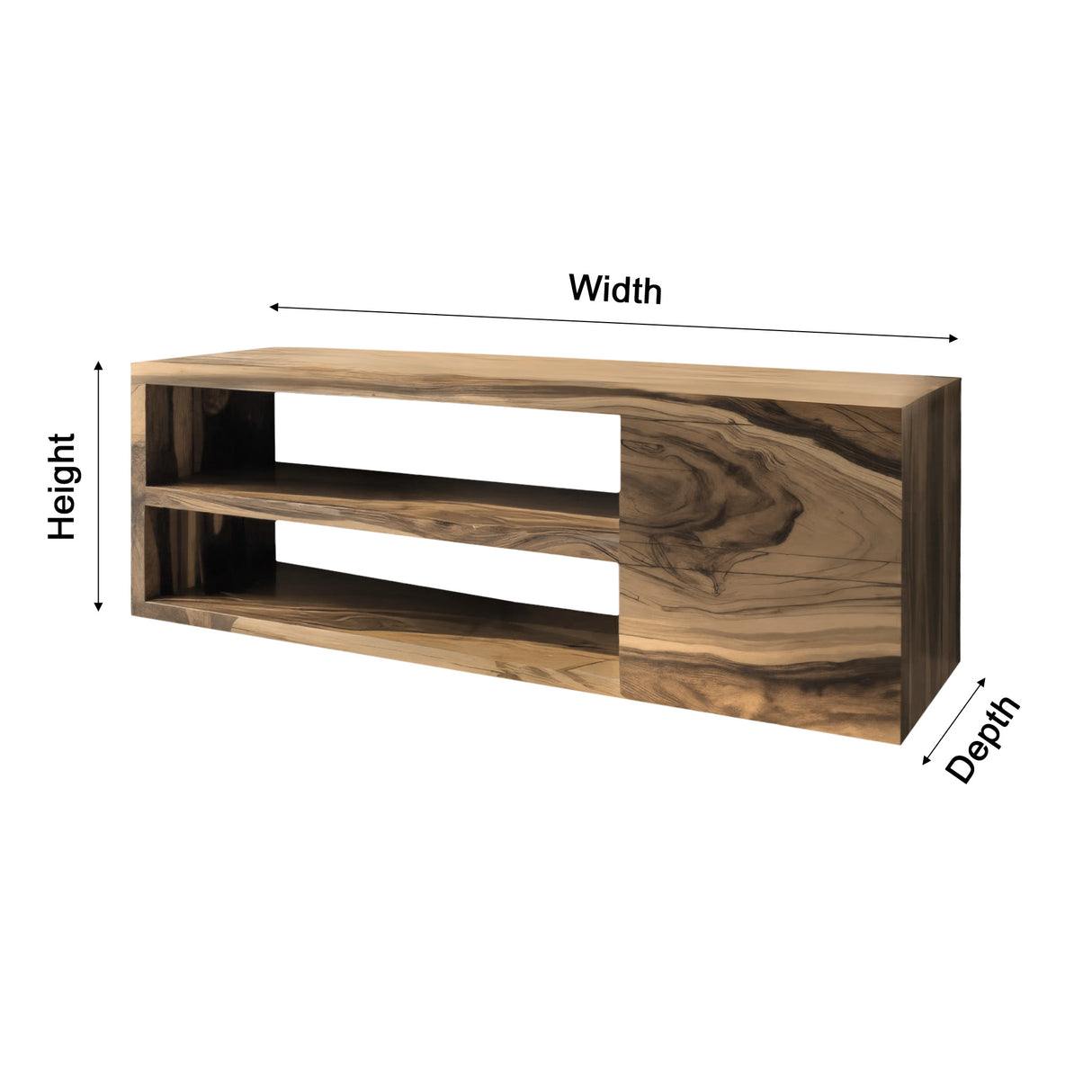 Echra Modern Japandi Handcrafted Solid Wood Floating Bathroom Vanity With Drawers