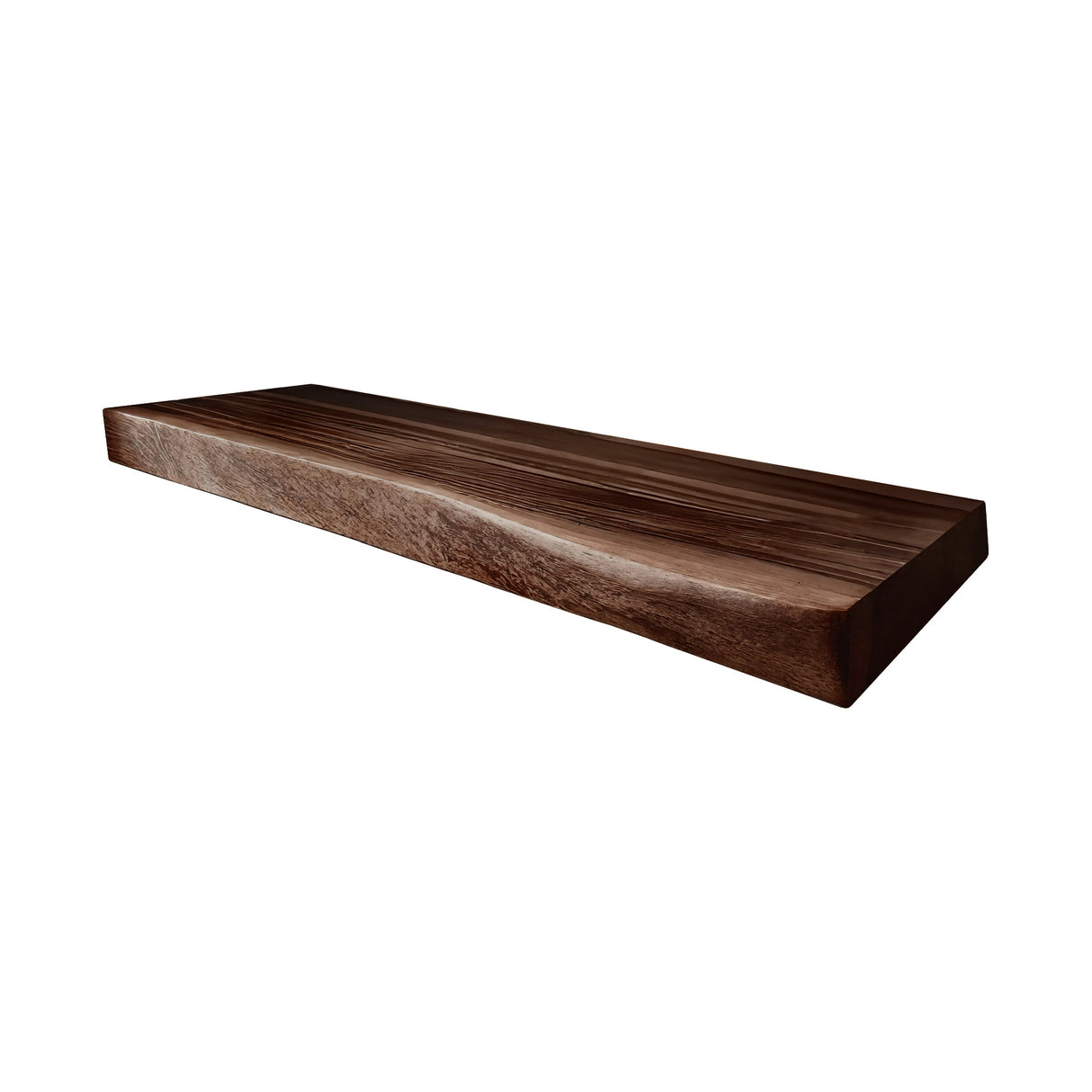 Echra Rustic Handcrafted Solid Wood Floating Bathroom Vanity Slab Dark Walnut - Timberustic Floating Bathroom Vanity