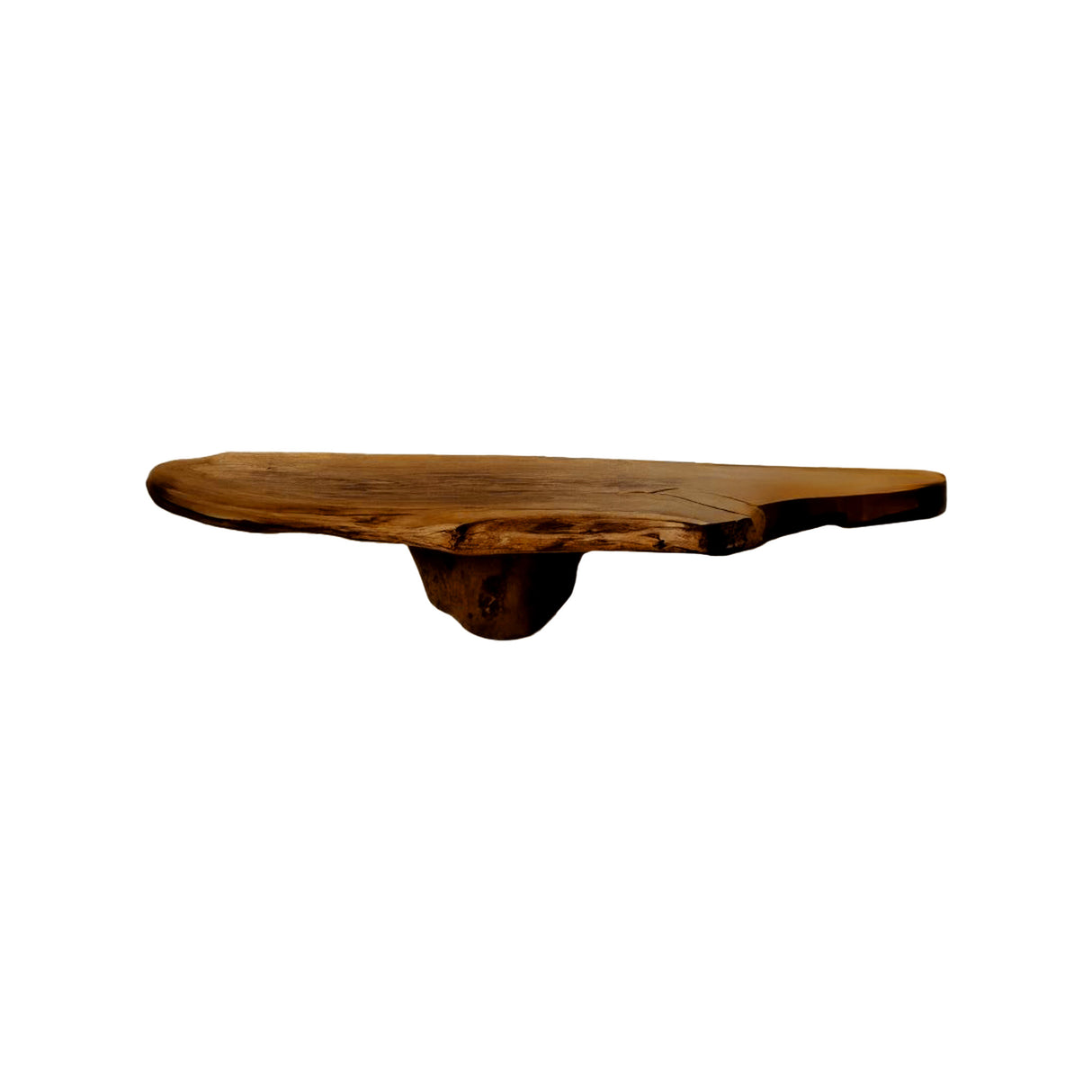 Echra Sculptural Handcrafted Solid Wood Mushroom Floating Shelf Brown - Timberustic Floating Shelf