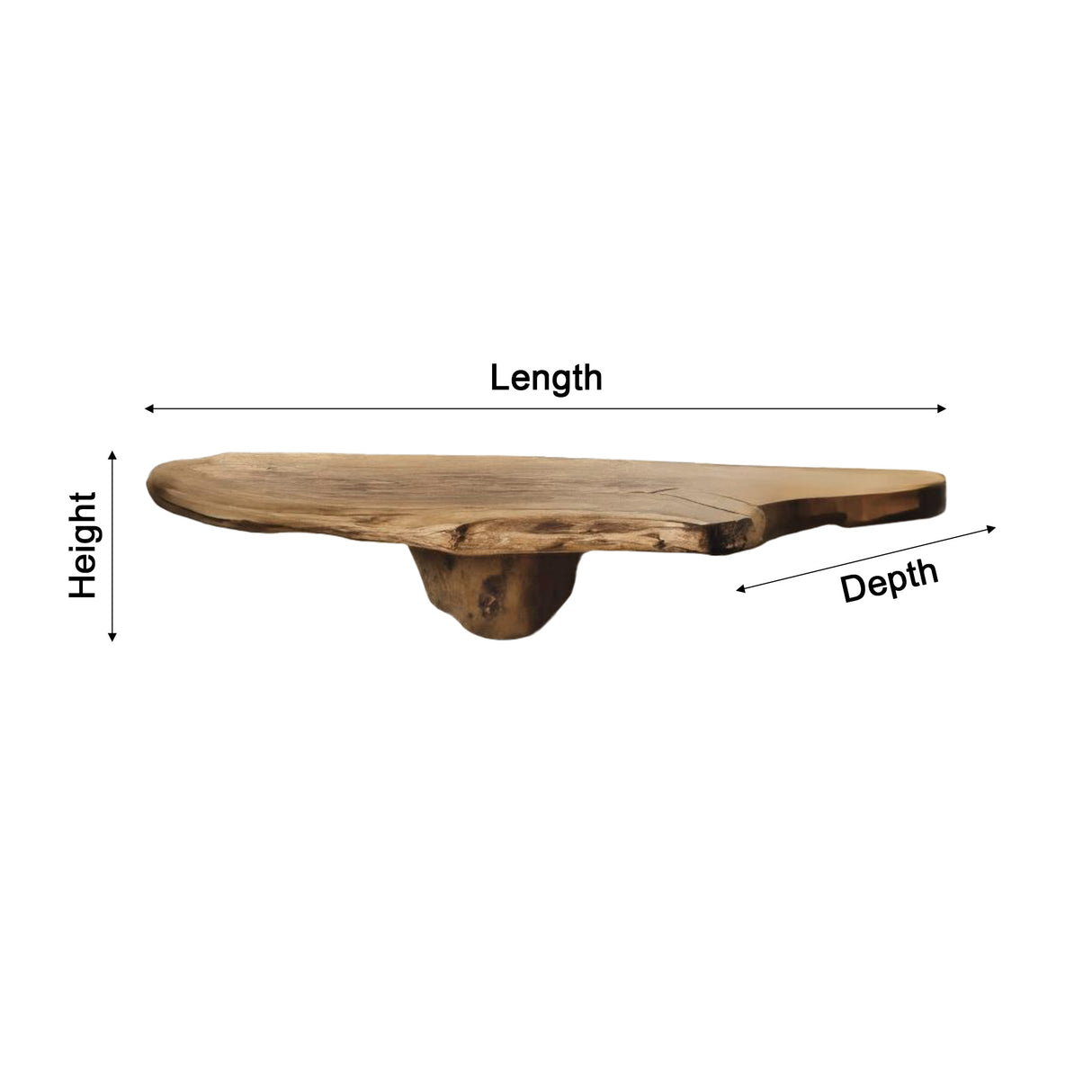 Echra Sculptural Handcrafted Solid Wood Mushroom Floating Shelf - Timberustic Floating Shelf