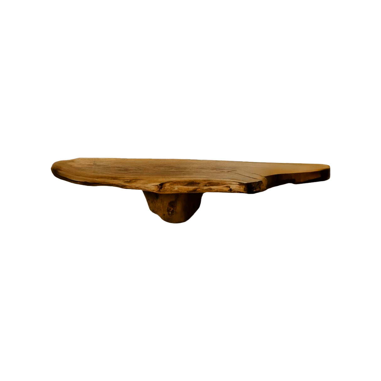 Echra Sculptural Handcrafted Solid Wood Mushroom Floating Shelf Teak - Timberustic Floating Shelf