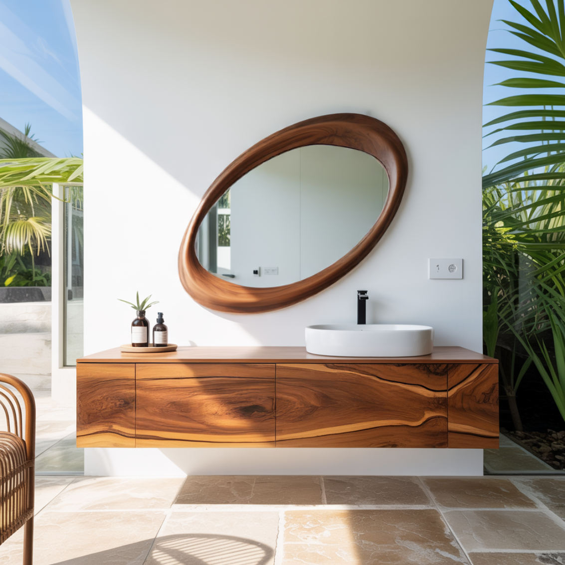 Eclipsera Artisan-Sculpted Solid Wood Mirror