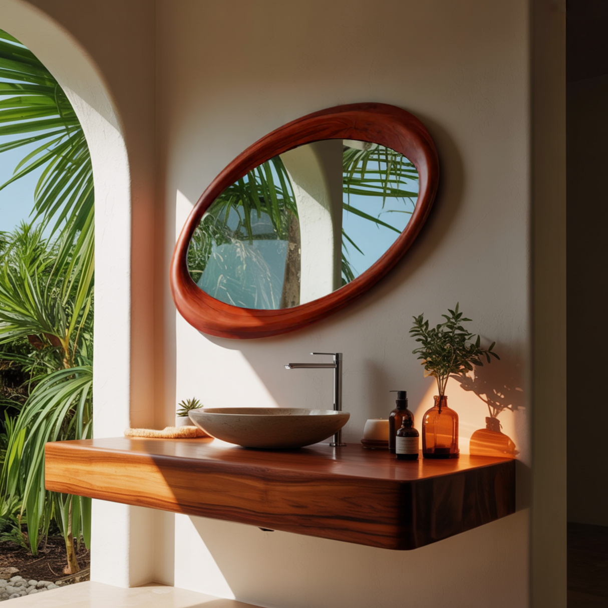 Eclipsera Artisan-Sculpted Solid Wood Mirror